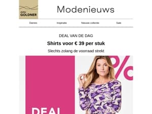 Deal van de dag: shirts voor € 39 per stuk