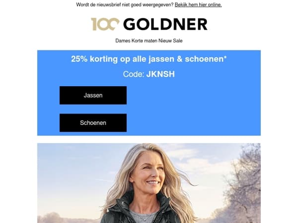 25% korting op lichte, gewatteerde jacks