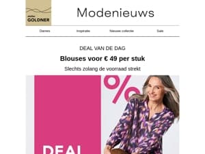 Deal van de dag: blouses voor € 49 per stuk