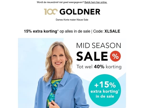 Extra besparen: 15% korting op alles in de sale