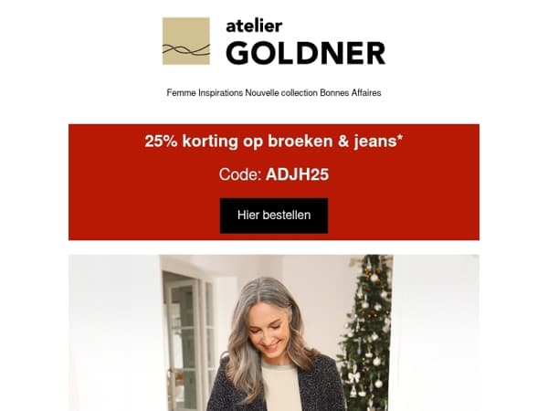 25% korting op broeken