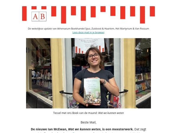 Ian McEwan schrijft Boek van de Maand