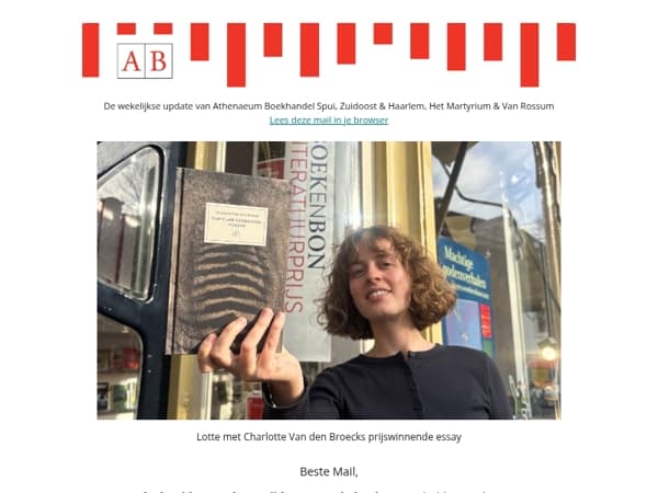 Beter dan Black Friday: Charlotte Van den Broeck wint Boekenbonprijs!