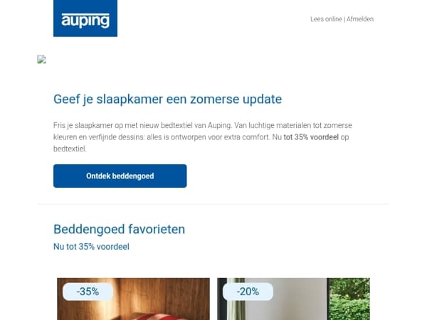 Tot 35% voordeel op bedtextiel en meer 💙