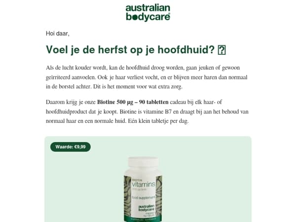 Jouw gratis Biotine 500 µg 🎁