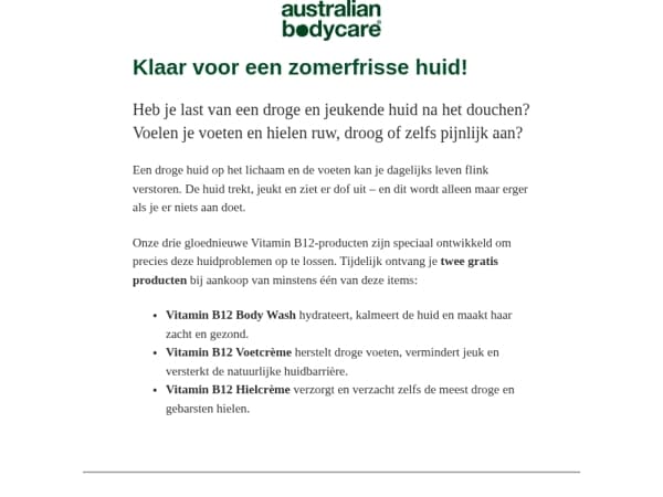 ⏰ Slechts 48 uur: Hulp bij droge huid + 2 GRATIS producten!