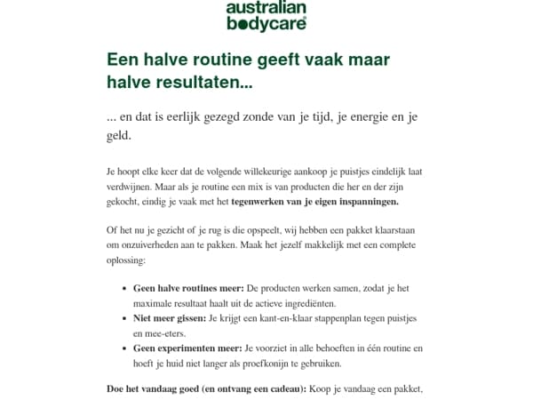 Beste klant, Stop met het verspillen van geld aan halve huidverzorgingsroutines 🛑