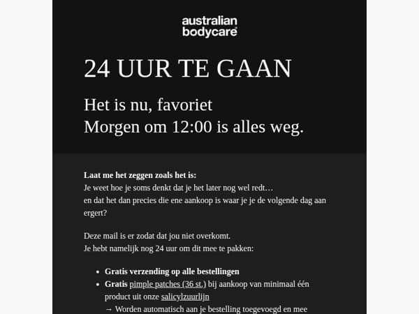 vriend, jouw 24-uurs countdown begint nu…