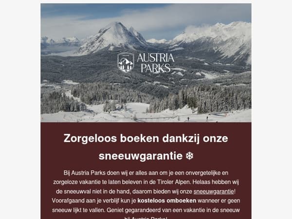 Kosteloos omboeken met onze sneeuwgarantie ☃️