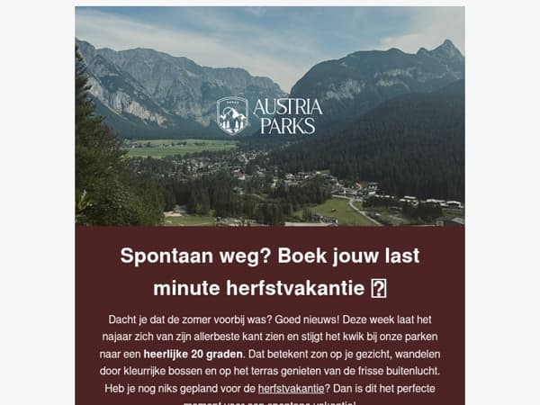 Herfstvakantie én 20 graden? Het kan! ☀️