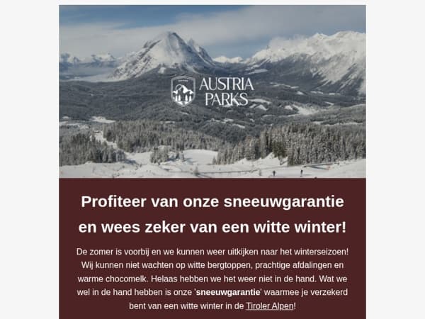 Gegarandeerd een witte winter bij Austria Parks! ❄️