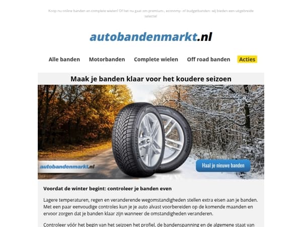 Meer grip, veiligere ritten. Controleer je banden vandaag nog.