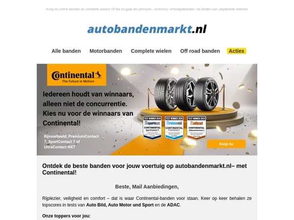 Ontdek de beste banden voor jouw voertuig op autobandenmarkt.nl– met Continental!