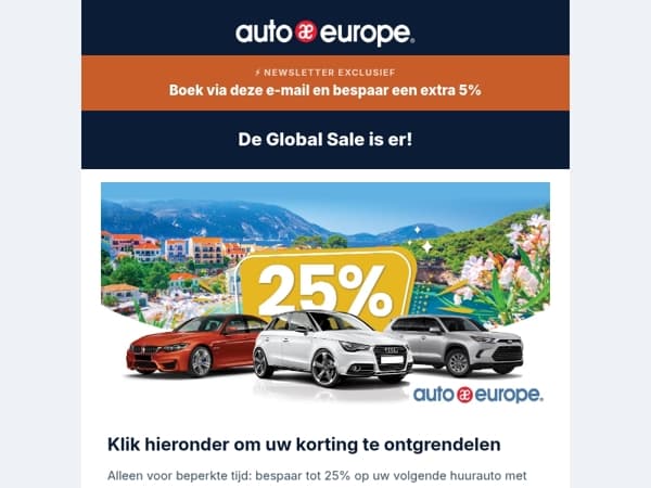 De Global Sale is er — Bespaar tot 25% + 5% extra exclusief voor nieuwsbriefabonnees