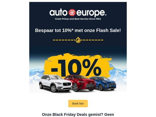 Bespaar tot 10%* met onze Flash Sale!