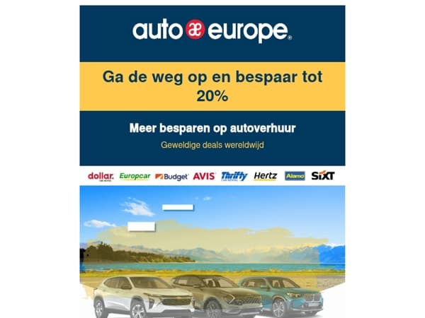 Ontgrendel tot 20% korting op je volgende autohuur