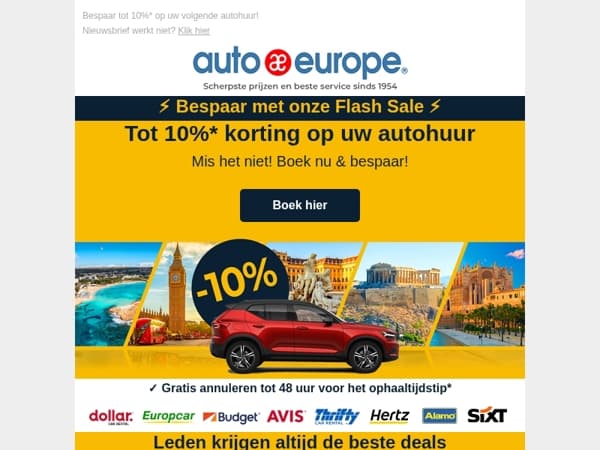 Flash Sale! Bespaar tot 10%