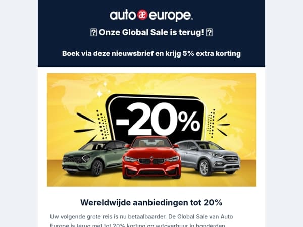 🌍 De grote besparingen zijn terug — Global Sale tot 20% korting