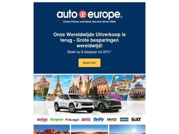 Onze Wereldwijde Uitverkoop is terug - Grote besparingen wereldwijd!