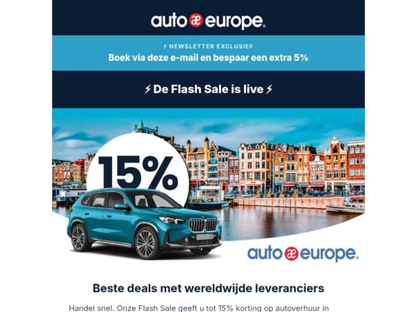 ⚡ De Flash Sale is live — Pak nu tot 15% korting