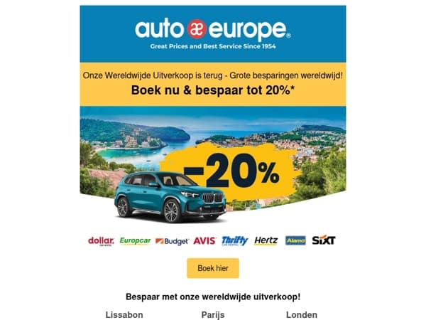 Onze Wereldwijde Uitverkoop is terug - Grote besparingen wereldwijd!