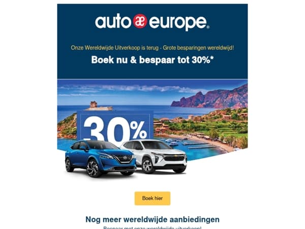 Onze Wereldwijde Uitverkoop is terug - Grote besparingen wereldwijd!