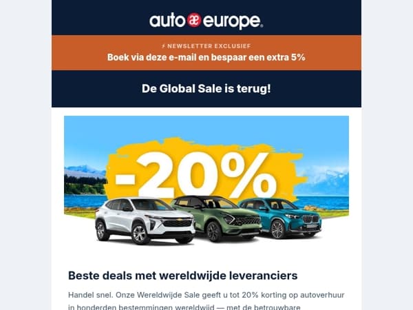🌍 De Global Sale is terug — Exclusieve kortingen tot 20%