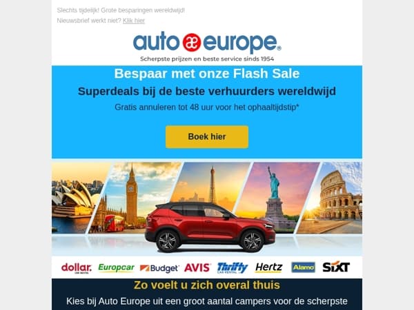 Bespaar met onze Flash Sale