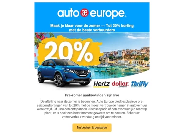 Uw zomerse roadtrip is zojuist goedkoper geworden — Tot 20% korting