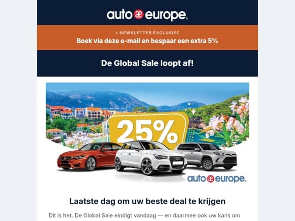 Alleen vandaag: uw laatste kans om tot 25% te besparen