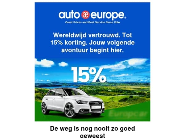 Bespaar tot 15% op Europcar autohuur
