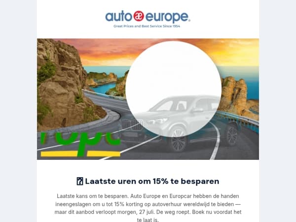⏰ Tot 15% korting — Europcar-aanbieding verloopt binnenkort