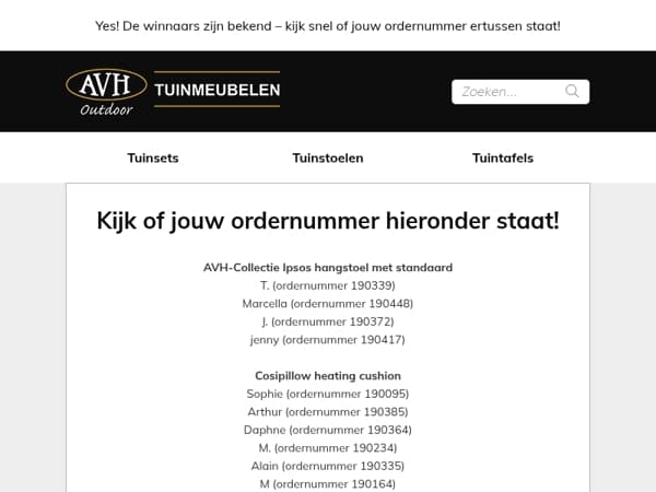 De winnaars van het AVH Pinksterevent!