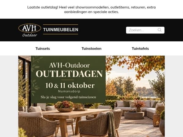 LAATSTE OUTLETDAG! Showroommodellen, retouren & speciale acties