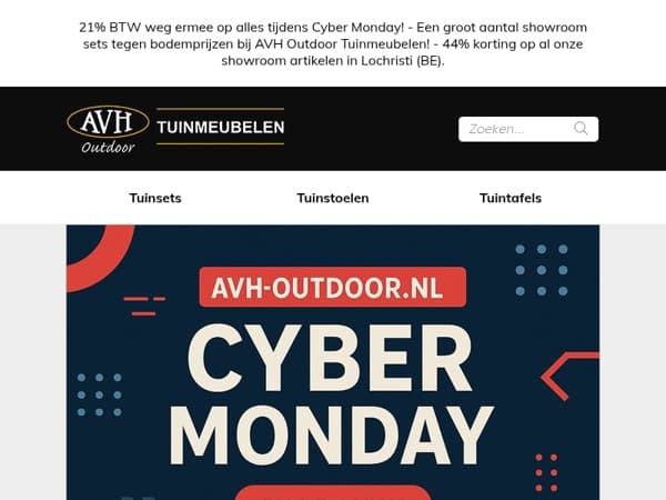 21% BTW weg ermee! Vandaag is het Cyber Monday! 44% korting op ALLES in Lochristi (BE)