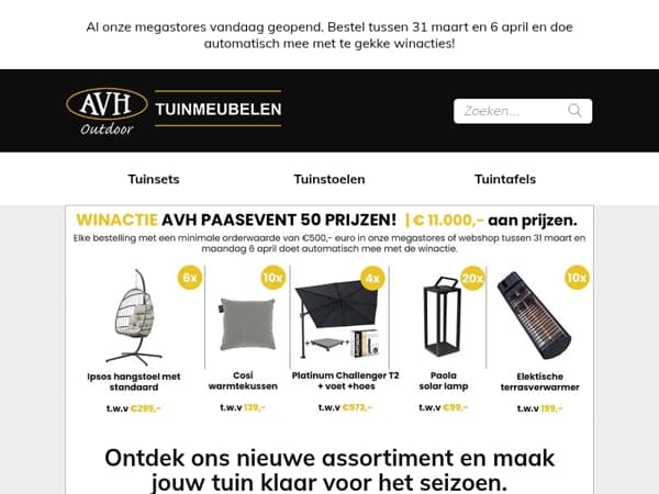 Fijne Pasen! 🐣 Al onze megastores zijn vandaag geopend.