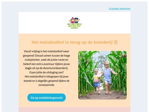🌽 Nieuw deze zomer: het maïsdoolhof is terug!