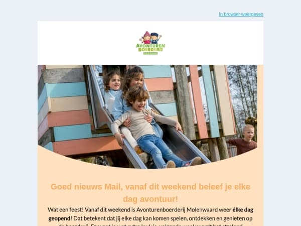 Beleef elke dag plezier op Avonturenboerderij Molenwaard!