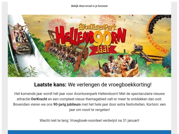 Laatste kans: We verlengen de vroegboekkorting!