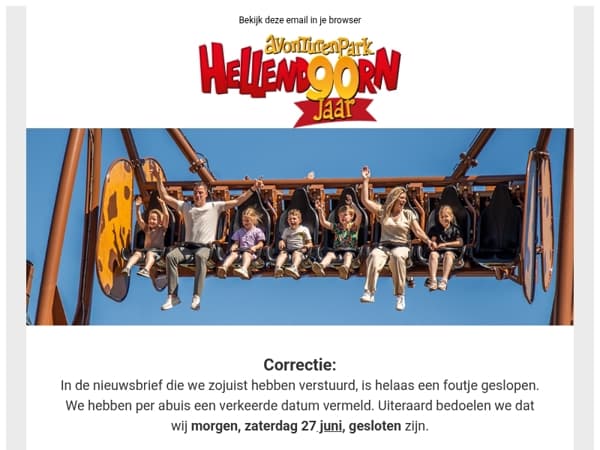Belangrijke Mededeling: Correctie!