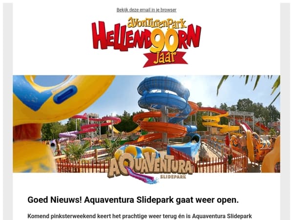 Goed Nieuws! Aquaventura Slidepark gaat weer open.