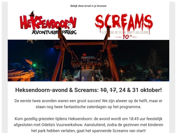 Klaar voor ronde 3? De derde zaterdag van Heksendoorn & Screams komt eraan!