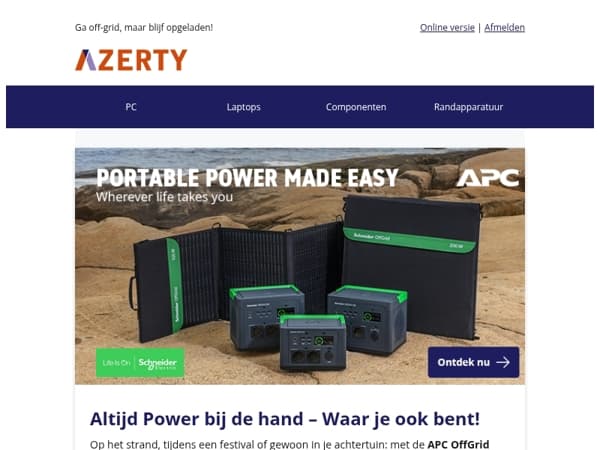 Ga off-grid, maar blijf opgeladen!