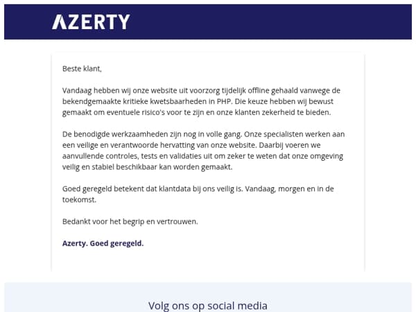 Update over onze website