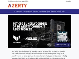 Upgrade je pc nu éxtra voordelig bij Azerty
