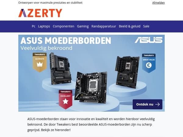 Veelvuldig bekroond: ASUS moederborden