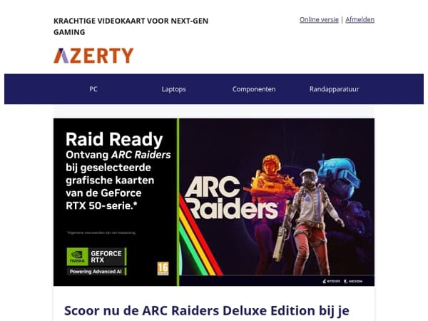 Krijg nu ARC Raiders Deluxe Edition bij je RTX 50-serie!