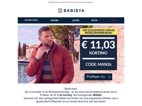 € 11,03 korting op Wereldmannendag! 🎉