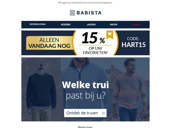Pak vandaag nog 15% korting!