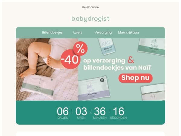 Naïf Care & Wipes 💚 Tijdelijk 40% korting op alles!